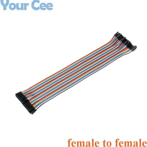 40 pcs 30cm 1p-1p female to female 2.54mm Spacing Jumper Wire Dupont Cable