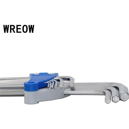 9pc Hex Wrench Long Arm Ball End Hex Key 1.5mm-10mm Metric Wrench Screwdriver Tackle Tool Kit Set Hand Tool set Star Wrench Tool