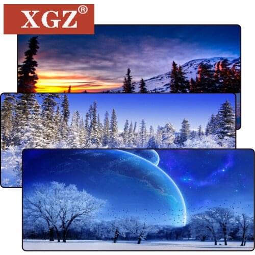 XGZ Winter Mountain Large mouse pad Anti-slip Natural Rubber PC Computer Gaming mousepad Desk Mat for LOL surprise csgo DOT XXL