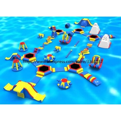 Hot sale adult cheap inflatable aqua park inflatable floating water sports for sale