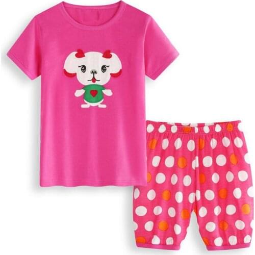 Kids Pajamas Sets Baby Homewear Boys Girls Cotton Short Sleeved Tshirt+Shorts Cartoon Childrens Clothing Sleepwear Suit Pyjama