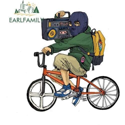 EARLFAMILY 13cm x 12cm for Bicicletos Car Assessoires Stickers Scratch-Proof Decal Refrigerator Bumper Cartoon RV Car Styling