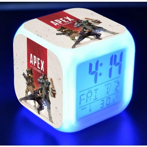 Battle Royal Apex Legends Boys Figure LED Alarm Clock Colorful Flash Light Apex Legends Game figures Toys