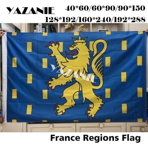 YAZANIE France Franche Comte Flags and Banners French Flying Polyester Printing Brass Grommets Large Flags