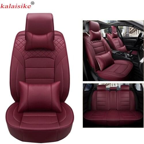 Kalaisike leather universal car seat cover for Mercedes Benz all models E C ML GLK GLA GLE GL CLA CLS S A B CLK SLK G GLS class