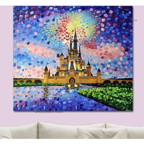 Disney Castle 5d Diy Diamond Painting Colorful Landscape Cartoon Poster Diamond Mosaic Embroidery Cross Stitch Home Decor Gift