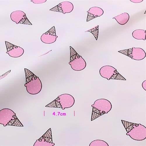 2pieces Set Patchwork Dots Knit Fabric For Kids Girl Children Cotton Clothes Shirt Cute Ice Cream Print Drapes Curtains Tissue