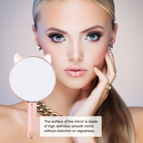 Makeup Hand Mirror Travel Mirror Rose Gold Round Mirror Cosmetic Mirror