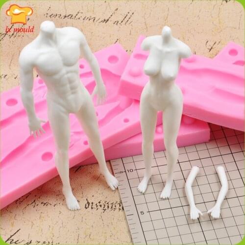 Doll Human Body Molds Food Grade Silicone Mould Mens and Womens Full Body Moulds Soft Pottery DIY Hand Tools