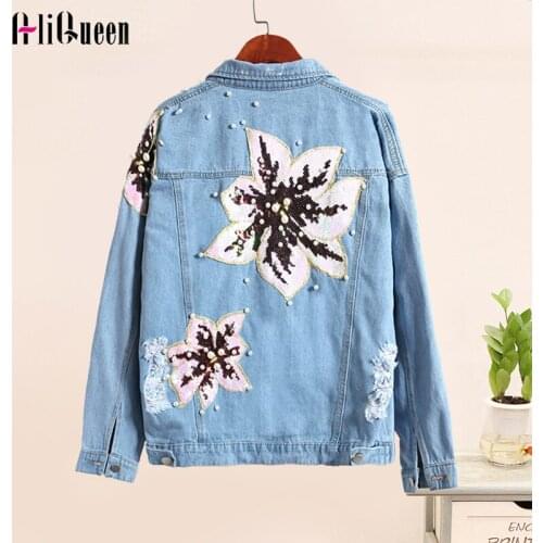 2020 New Jeans Jacket Women Slim Ripped Holes Denim Jacket Women Coats and Jackets Female Jacket Jacket Women Chaqueta Mujer