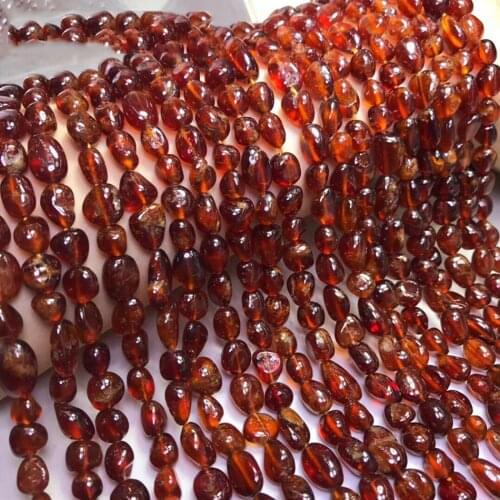 Moonstone Garnet Jade Quartz Rutilated Black tourmaline 8-9mm Gemstone Bead smooth irregular for Jewelry Making 15inch ICNWAY