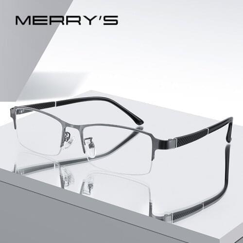MERRYS DESIGN Men Titanium Alloy Glasses Frame TR90 Legs Business Myopia Prescription Eyeglasses Optical Frame S2223