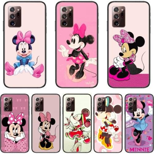 Phone Mobile Case Disney Cute Minnie Mouse Phone Case cover hull For SamSung note20 10 9 8 4 pro plus black prime soft bumper