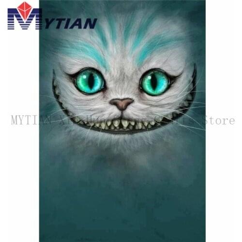 5D Diamond Painting Kit Chesire Cat Alice Wonderland Diamond Embroidery Cross Stitch DIY Rhinestone Mosaic Full Drill Wall Decor