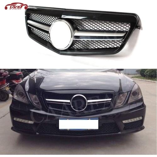ABS Front Grille Cover For Mercedes Benz W212 E Class E200 E250 E350 AMG 2010-2013 Diamond Style Bumper Racing Grill Mesh Frame