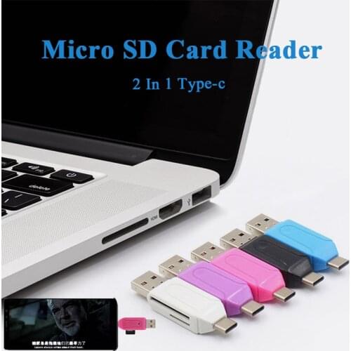 2 In 1 Type-c USB OTG Adapter TF/SD Card Reader Phone Extension Headers Micro SD Card OTG Adapter Converters For Smartphone