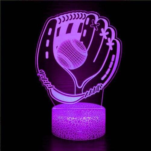 Dropshipping Outdoor Sports Baseball Gloves Softball Practice Illusion 3D Night Light Birthday Christmas Childrens Gift LED