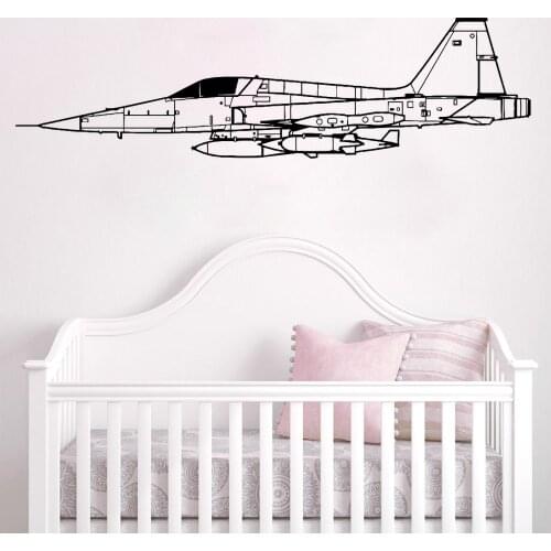 Jet Aircraft Wall Sticker Aviation Plane Vinyl Decal Fighter Kids Room Decoration Air Force Boys Bedroom Decor Removable Mural