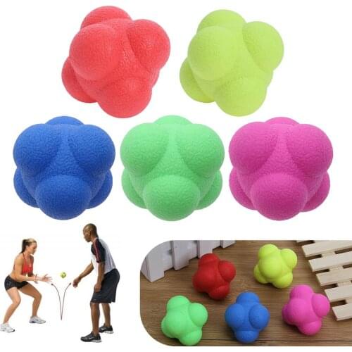 TRP Hexagonal Bouncing Ball Solid Fitness Training Agility Speed Reaction Ball Bounce Ball for Kids Adult Outdoor Sports Toy