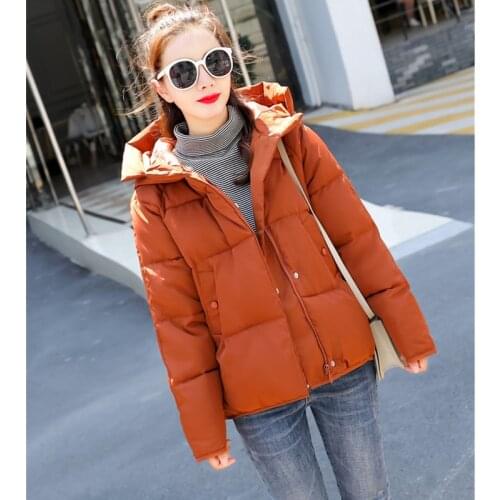 Warm Thicken jacket 2020 Winter Fashion Down cotton Women Short Coat Loose Outerwear Solid Tops Casual Women Jacket Hooded Coats