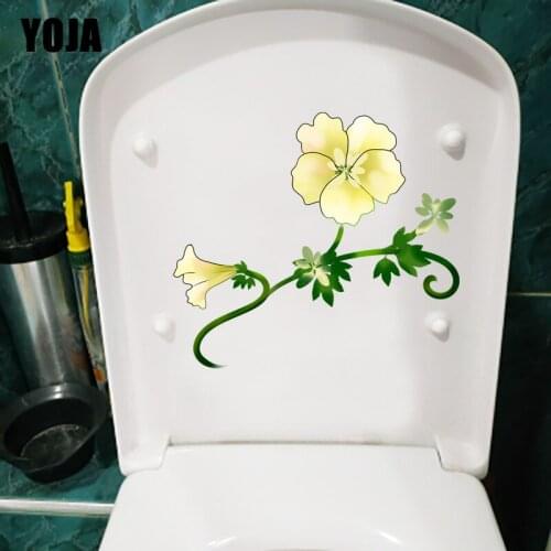 YOJA 22.4*20CM Creative Morning Glory Cartoon Flower Room Wall Sticker Toilet Bathroom Decor T1-0742