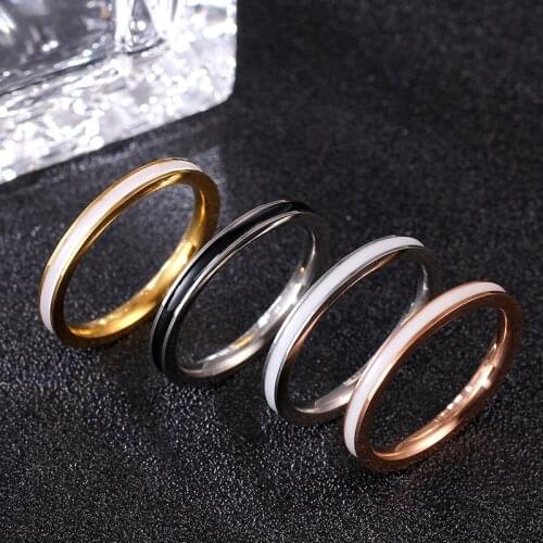 MANGOSKY 2mm Stainless Steel Ring for Women