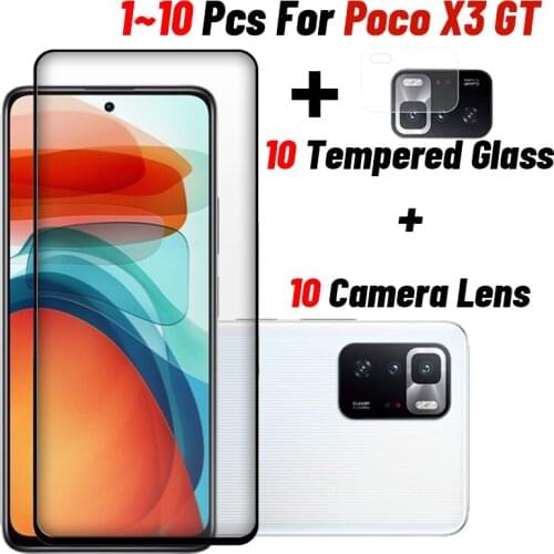 1~10 pcs, screen protector for poco-m3 xiaomi poco x3 nfc tempered glass poco f2 pro mi pocophone m3 camera film poco m3 glass
