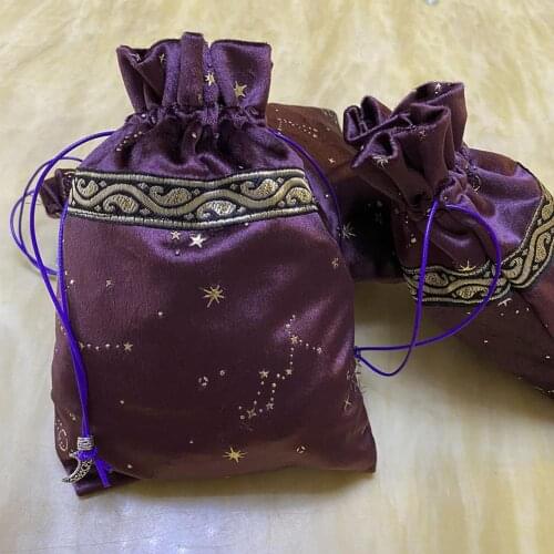 1pcs Tarot Oracle Card Storage Bag Witch Fortune-telling Supplies Board Game Storage Bag Thick Velvet Bags Table Games