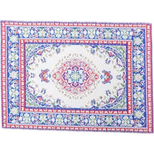 15*10 cm Woven Floral Rug Floor Coverings Gifts Miniatures Crafts 1:12 Dollhouse Miniature Embroidered Carpet