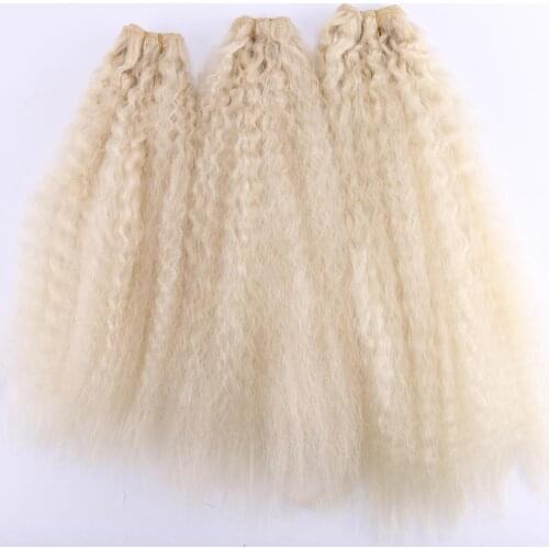 2pcs/lot color 613 Kinky Straight Hair weave high temperature Synthetic hair extensions