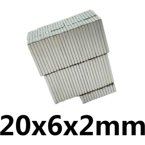 20/30/50/200/300/500PCS 20x6x2 mm Super Powerful Block Magnets N35 Neodymium Magnet 20x6x2mm Permanent NdFeB Magnetic 20*6*2 mm