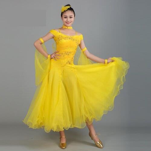 2017 Women Ballroom Dance Competition Dresses Ladys Modern Tango Waltz Costumes New Style Standard Ballroom Dress