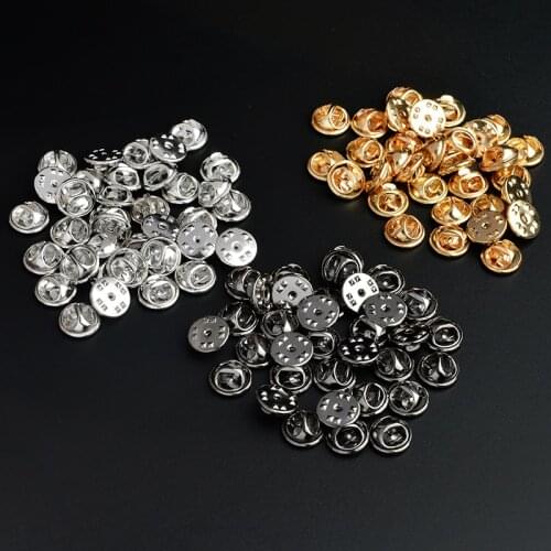 30 pieces/pack Safety Brooch Lock Metal Rubber Colorful Pins Back Button Buckle Clasps for pin Brooch base Jewelry Accessories