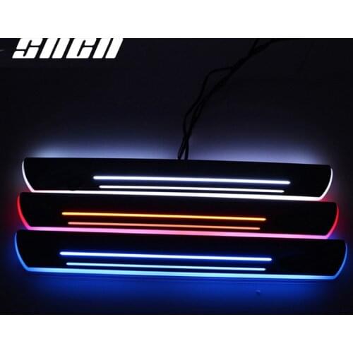 4PCS Trim Pedal LED Car Light Door Sill Scuff Plate Pathway Dynamic Streamer Welcome Lamp For Citroen DS5 2013 2014 2015 2016