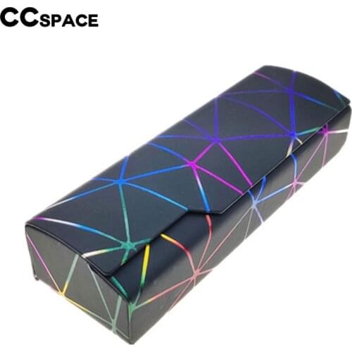 47480 Square Glasses Case Portable Glasses Box Colored Lines Pattern Fashion Simple Container For Glasses