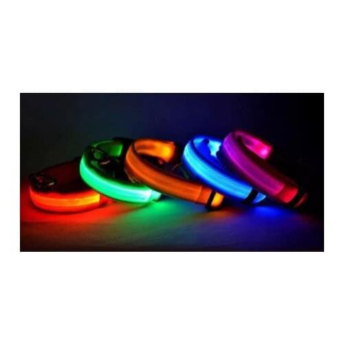 500pcs Nylon Led Pet Dog Luminous Collar Night Safety Flashing Glow In Dark Dog Cat Leash Adjustable Pet Supplies Accessories