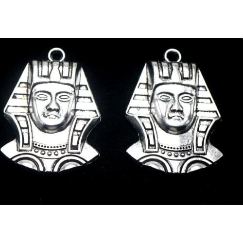 6pcs Men Indian Head Charm Tibetan Silver Color Pendant Fit Diy Handmade Findings Jewellery Making Accessories Wholesale