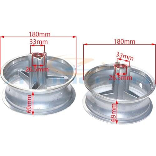 90/65-6.5 front wheels and 110/50-6.5 rear wheels for 47cc 49cc 2-stroke scooter pocket bike aluminum alloy rear wheels