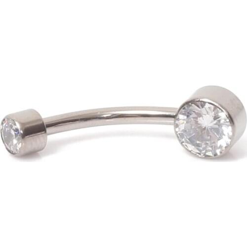 ASTM F136 Implant Grade Titanium Internally Threaded Clear Cubic Zircon Stone Micro Navel Belly Ring