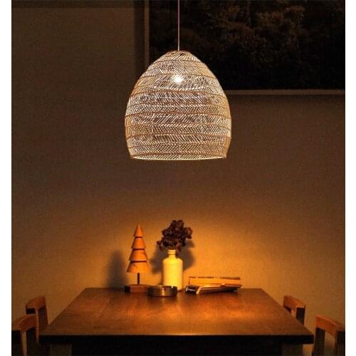 Asian Art Pendant Lights Bamboo Hanging Lamp Restaurant Pendant Lamp for Hotel Project Hanging Kitchen Lamp Light Fixtures