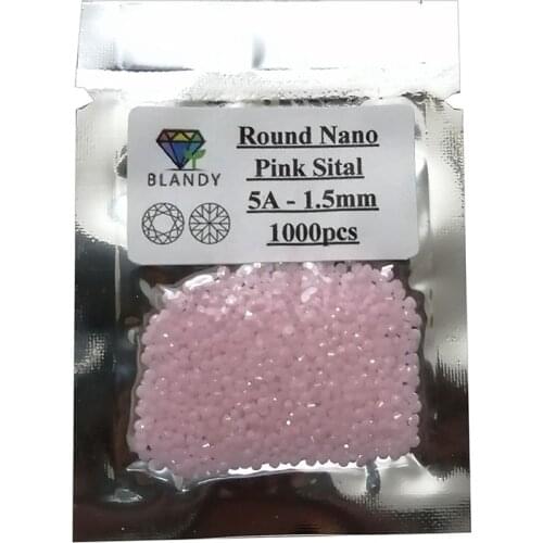 Free Shipping 1000pcs/Lot 1mm 2mm 3mm Round Brilliant Cut Loose Pink Sital Nano Stones 1.0-3.0mm Gemstone For Jewelry