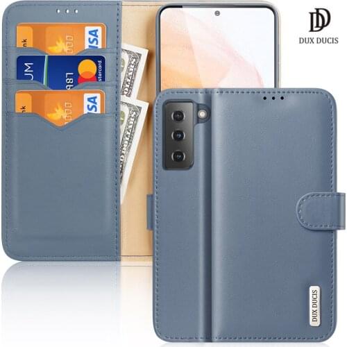 For Samsung Galaxy S21 5G DUX DUCIS Hivo Series Flip Cover Luxury Leather Wallet Case Full Good Protection Steady Stand