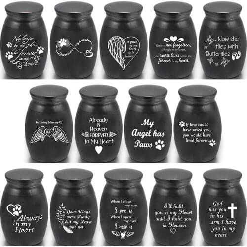 Black Human Ashes for Pets Memorials Dog Cremation Urn Casket No Deformation Funeral Birds Cat Container Mini Small