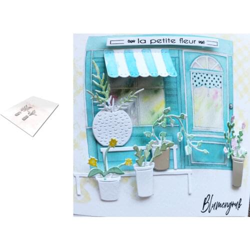 Flowerpot Flower New Arrival 2021 Metal Cutting Die Scrapbooking DIY Decoration Craft Embossing Stencil Stansmallen Achtergrond