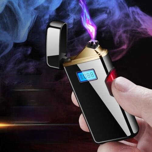 Infrared Induction Lighter Dual Arc Charging Creative Power Display Gadgets for Men Technology Briquets Et Accessoires Fumeurs