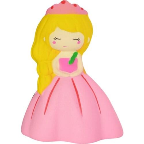 Jumbo Kawaii Pink Princess Squishy Slow Rising Cartoon Doll Sweet Scented Bread Soft Squeeze Toys Fun Xmas Gift Toy for Children