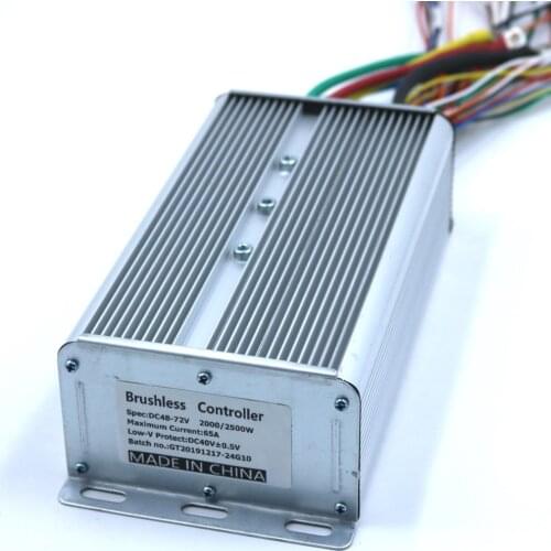 GREENTIME 24 MOSFET 2500WW 48-72V 65Amax BLDC motor controller, EV brushless speed controller