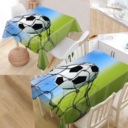 Best Custom Soccer Ball Table Cloth Oxford Print Rectangular Waterproof Oilproof Table Cover Wedding Tablecloth
