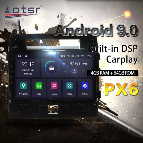 For Toyota Land Cruiser 200 2008-2015 Car Multimedia Radio Player Stereo Android 9 DSP 10 inch IPS Screen DSP Navi BT head unit