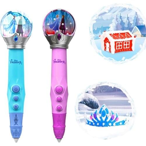 Ice and snow Disney cartoon pen 3D printing pen low temperature children intelligent toy painting graffiti brush birthday gift